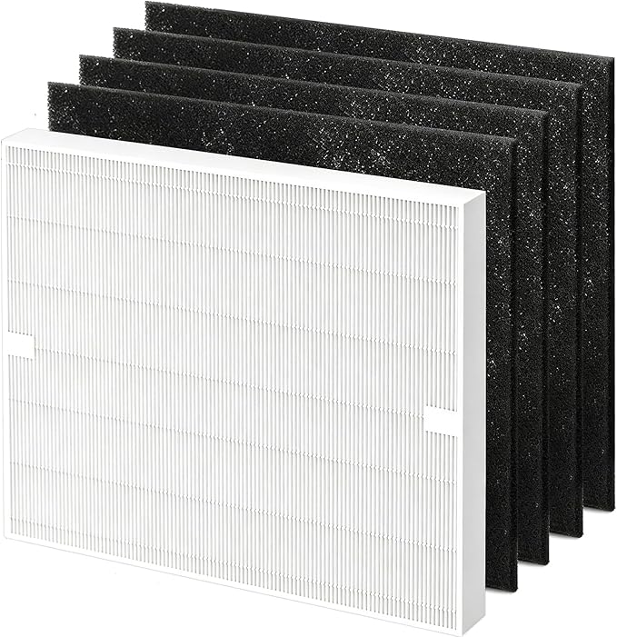 AP-1512HH Filter Compatible with Coway Airmega AP-1512HH and 200M Air Purifier, AP-1512HH-FP, AP-1518R, AP-1519P, Compared to Part # 3304899, 1 True HEPA + 4 Carbon Filters