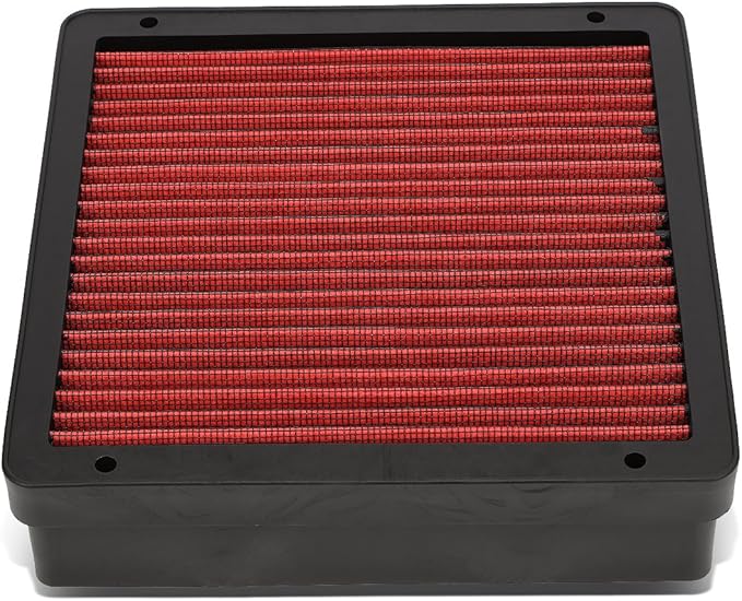 DNA Motoring AFPN-106-RD Washable Drop In Panel Air Filter Enhance Engine Performance Powver & Acceleration improve [Compatible with 02-07 Mitsubishi Lancer / 97-02 Mirage / 03-06 Outlander]