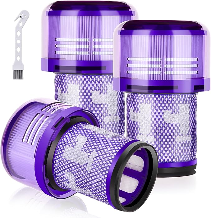 3 Pack Filter Replacements for Dyson V12 Detect Slim Animal Slim+ Cordless Vacuum and V12 Slim Absolute SV34, SV35 Vacuums Filter Replacement, Compare to Part 971517-01