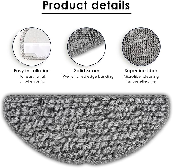 (4 Pack) Q7 M5/ Q7 M5+/ Q7 L5/ Q7 L5+ Mop Pads Compatible with Roborock Q7 M5, Q7 M5+, Q7 L5, Q7 L5+ Robot Vacuum, Washable Mop Cloth Accessories Kit, Q7 M5 Mop Pad, Replacement Parts