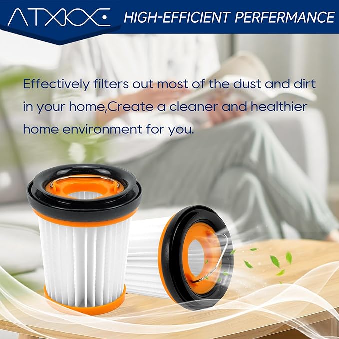 ATXKXE WV201 Filter Fit for Shark Wandvac ION W1 S87 Cordless Handheld Vacuum WV200, WV201, WV205, WV220, Compare to Part # XHFWV200, 8 Pack Filters and 1 Clean Brush