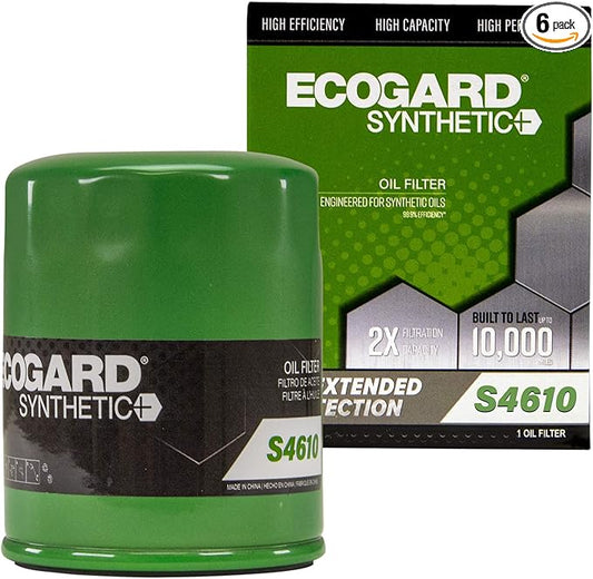 ECOGARD S4610 Premium Spin-On Engine Oil Filter for Synthetic Oil Fits Honda Accord 2.4L 2003-2017, CR-V 2.4L 2002-2019, Civic 1.8L 2006-2015, Pilot 3.5L 2003-2021, Odyssey 3.5L 2005-2022