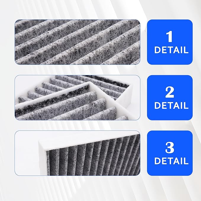 68233626AA 2 PCS Cabin Air Filter Compatible with Jeep Wrangler 2011 2012 2013 2014 2015 2016 2017, Wrangler JK 2018 3.6L 3.8L V6 Replacement for CF11777