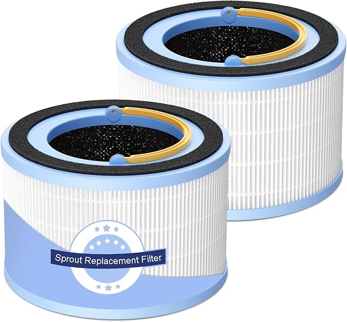 2 Pack Sprout Replacement Filters Compatible with LEVOIT Sprout Air Purifier, 3-in-1 True HEPA Filter High-Efficiency Activated Carbon Filter for Baby Bedroom