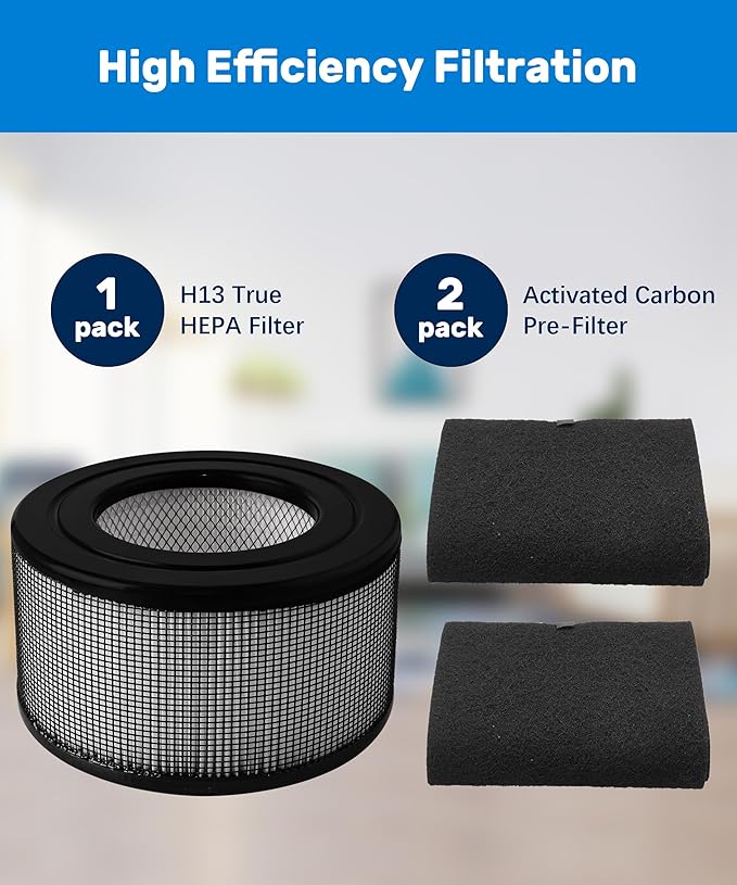 20500 Replacement Filter Compatible with Honeywell 10500 (EV-10) 17000 17000-S 17005 Air Purifiers, Part Number 20500, with 1 True HEPA Filter + 2 Carbon Pre-Filters