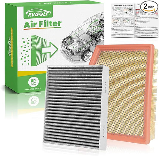 Engine+Cabin Air Filters Fit for 2021-2026 Chrysler Grand Caravan V6 (3.6L Gas), 2017-2026 Pacifica V6 (3.6L Flex/Gas) (All Not For Hybird) Engine Filter Replace Accessories CA12091 68214516AA