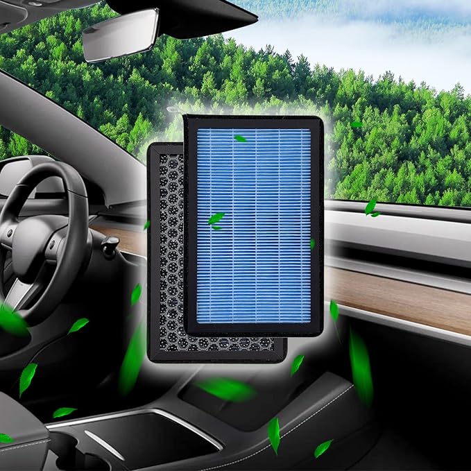JOJOMARK Cabin Air Filter fits for Tesla Model 3/Y with Activated Carbon Fit for 2016-2025 Model 3/2020 2021 2022 2023 2024 2025 Model Y (HEAP filter)
