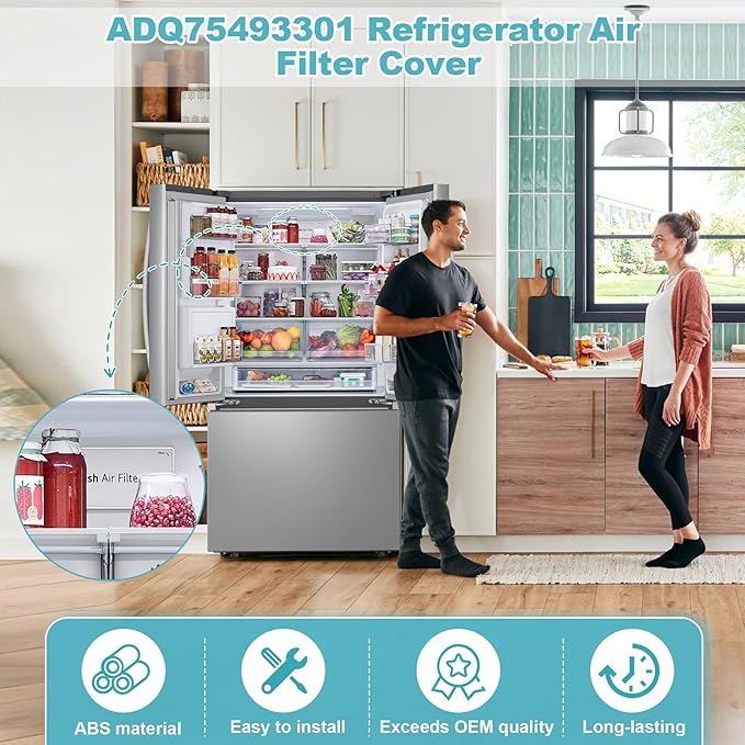 ADQ75493301 Replacement for LG Refrigerator air filter cover, LT120F fresh air filter cover Replacement Models LRMVS3006S LRMDS3006S LRMVC2306S LRMDC2306D LRFVC2406S LRFDS3016S SRFVC2416S