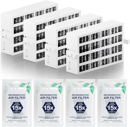 W10311524 AIR1 Refrigerator Air Filter Cartridge Replacement for Whirlpool Kenmore Refrigerator Compatible with Fresh Flow Refrigerator Air Filter, White, 4 Pack by Funmit