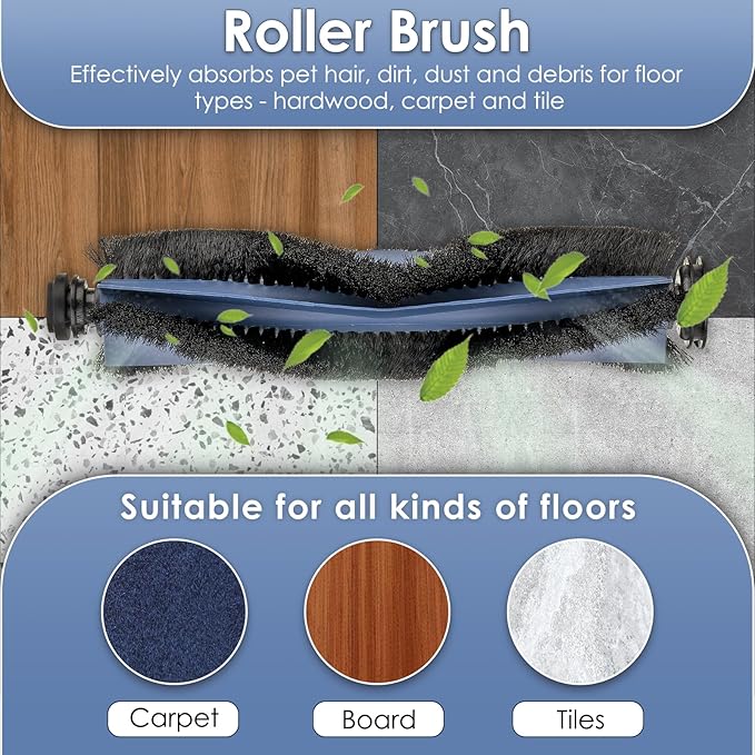 (9 Pieces) X10 Pro Omni Accessories Kit Replacement for Eufy Vacuum, 1 Main Brush, 2 HEPA Filters, 2 Dust Bags, 2 Side Brushes, 2 Mop Cloth Pads