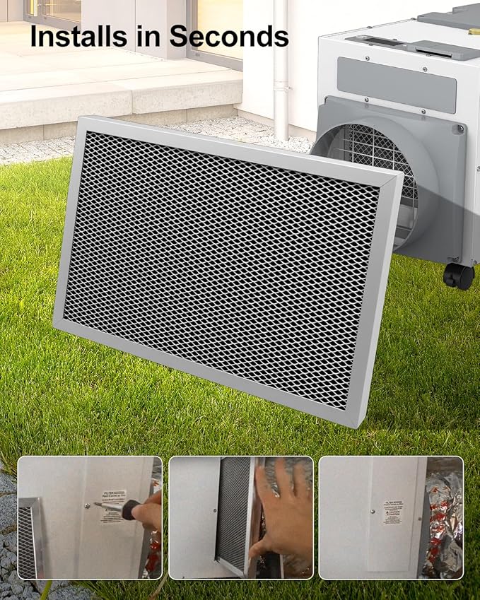 WUMZIJ 1PC 5443 Dehumidifier Filter Compatible with Whole-House Dehumidifiers Models 1830 1850 1852 and Ventilation Models 8191 8192, MERV 8 Washable 10x12x1