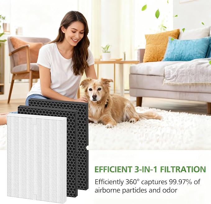 116130 replacement filter H Compatible with Winix AM80 Plasmawave Air Purifier 5500-2 5500 5300 6300 9000 5000 5000B C909 Air Purifier, 16.25"L x 12.5"W x 1.5"Th, Yellow