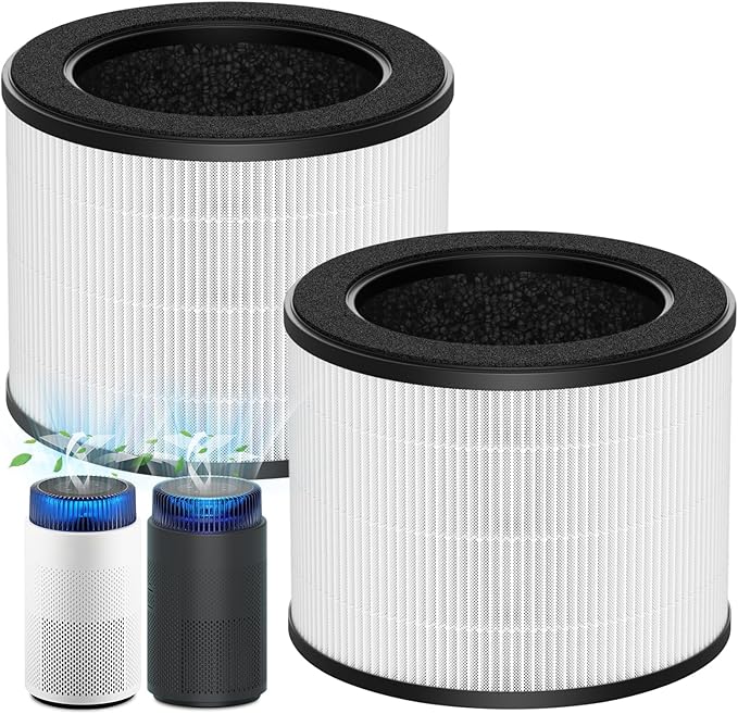 2 Pack Airmega 100 Replacement Filter Compatible with Coway Airmega 100 Air Purifier, 3-IN-1 Certified HEPA & Activated Carbon with Deodorization Filter