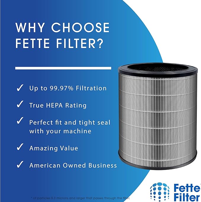 Fette Filter - 1712-0118-00 True HEPA H13 Filter Compatible with Winix Filter R for T810 Air Purifier. Compare to Part # 1712-0118-00 1712011800 - Pack of 1