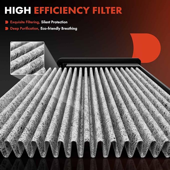 A-Premium Cabin Air Filter w/Activated Carbon Compatible with BMW 323i, 325i, 325xi, 328i, 328i xDrive, 328xi, 330i, 330xi, 335d, 335i, 335is, 335xi, X1, 1 Series M, 128i, 135i, 135is