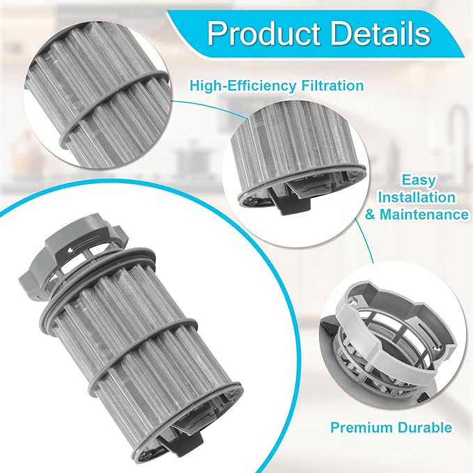 645038 00645038 Dishwasher Micro Filter Drain Mesh Basket for Bosch Thermador Kenmore, Replaces 00651097 1560725 651097 AP4339631 PS3479708 PS8730270