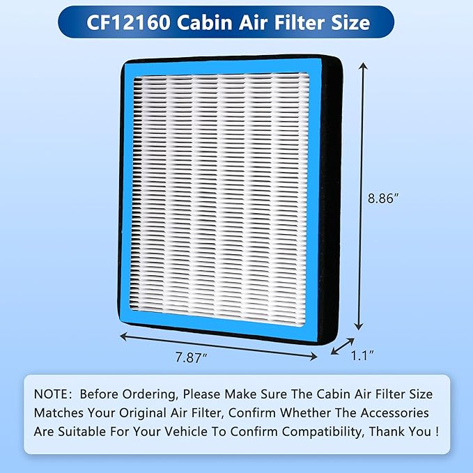 CF12160 Cabin Air Filter with Activated Carbon For Hyundai,Kia - Soul,Seltos,Sportage & Kona,Tucson,Veloster,Venue, 2016 2017 2018 2019 2020 2021 2022 2023