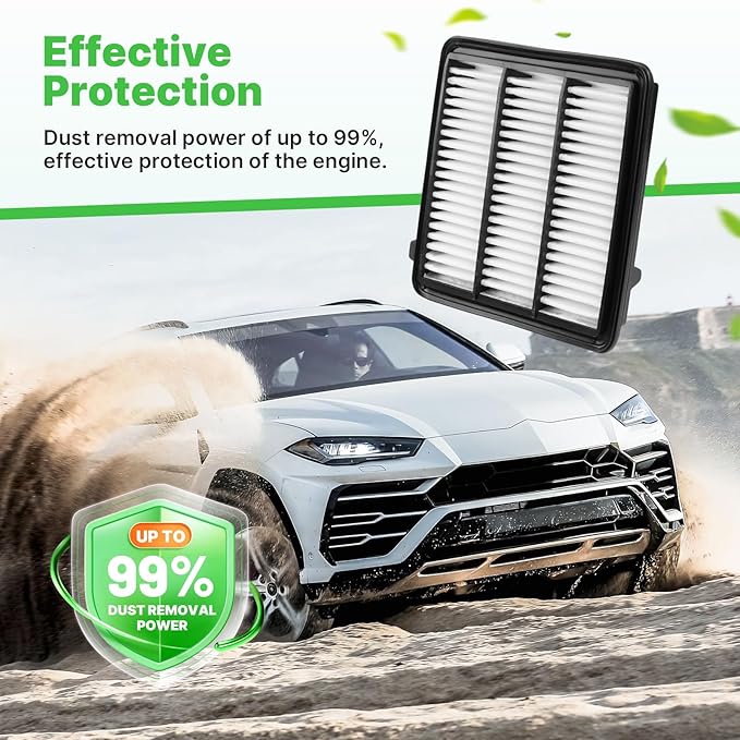 Engine+Cabin Air Filters Fit for 2021-2026 Hyundai Elantra L4 1.6L, 2021-2026 Elantra L4 2.0L, 2022-2026 Elantra N L4 2.0L Engine Air Filter Replacement Accessories 97133L1000 28113AA100
