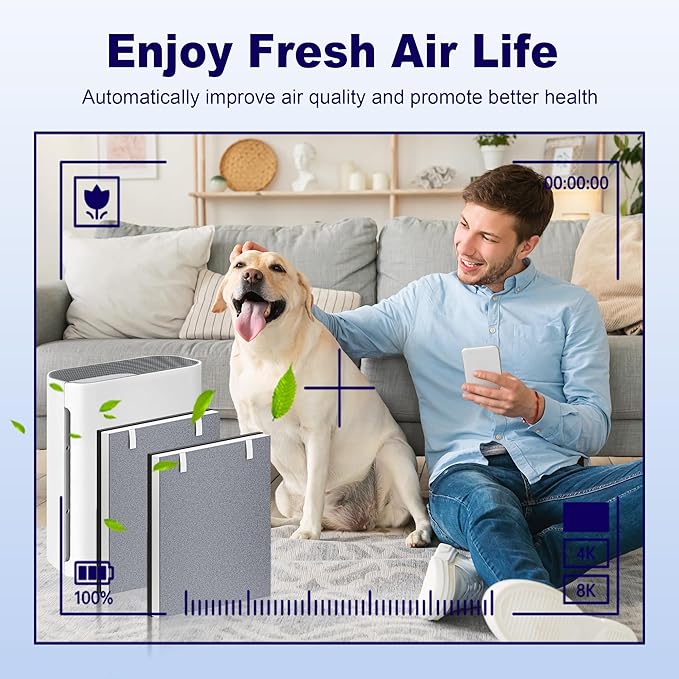 4 Pack Vital 100 Replacement Filter for LEVOIT Vital 100 Air Purifier, 3-in-1 H13 True HEPA and High-Efficiency Activated Carbon Filter, Part Number Vital 100-RF