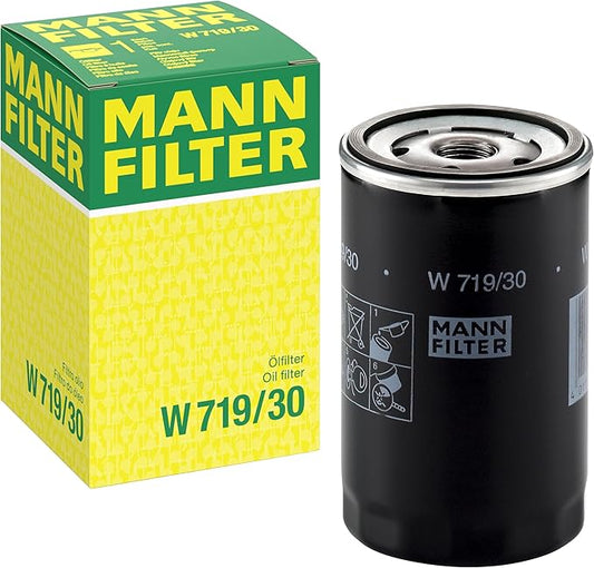 Mann Filter W 719/30 Spin-On Oil Filter Replacement Compatible With VW Volkswagen Golf (1990-2006), GTI (1991-2006), Jetta (1991-2015), Passat (1990-1996), Audi A6 (1995), S4 (1992-1993) & More
