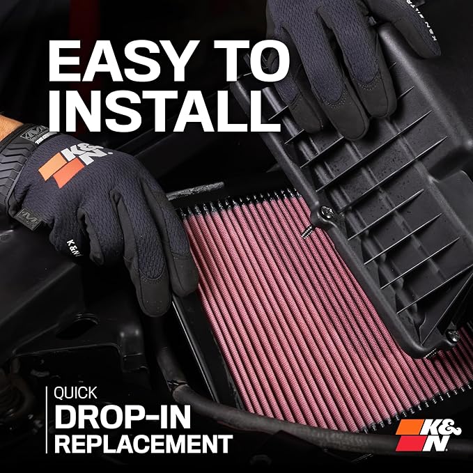 K&N High-Flow Original Lifetime Engine Air Filter: Increase Power: Premium, Washable: Compatible with 2022-2025 TOYOTA: Sequoia, Tundra, 33-5129