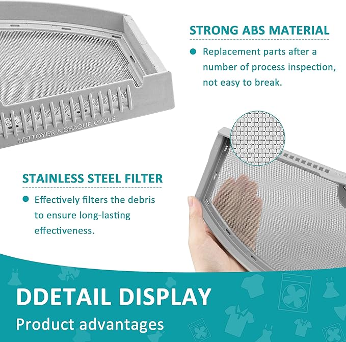 GTD42EASJ2WW GTD33EASK0WW GTX22EASK0WW GTD65GBSJ3WS Dryer Lint Screen Replacement WE03X23881 Compatible for GE Hotpoint,Dryer Filter Lint Screen and Brush by MIFLUS