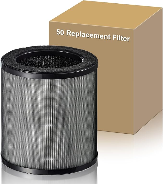 50 Replacement Filter Compatible with COWAY Airmega 50 Air Purifier, 3-in-1 H13 True HEPA High-Efficiency Activated Carbon Filter for Home Large Room, AP-0425C