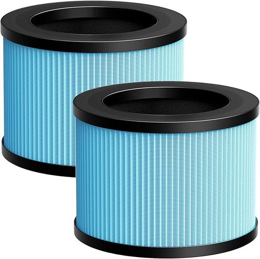2 Pack MK01 Replacement Filter Compatible with MK01 MK-06, FreAire KN6391, ToLife TZ-K1,Kloudi DH-JH01, POMORON MJ001H, MJ012H, Intelabe EPI080/EP1080 Air Purifier- Standard Version