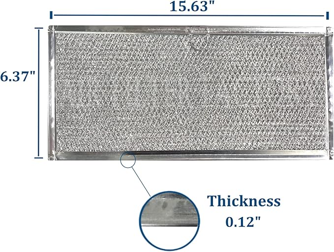 Air Filter Factory Replacement For Jenn-Air 71002111 USA Made 12-Layer Aluminum Mesh Grease Downdraft Filter 6.37 X 15.63 X 0.12 Inches 2-Pack