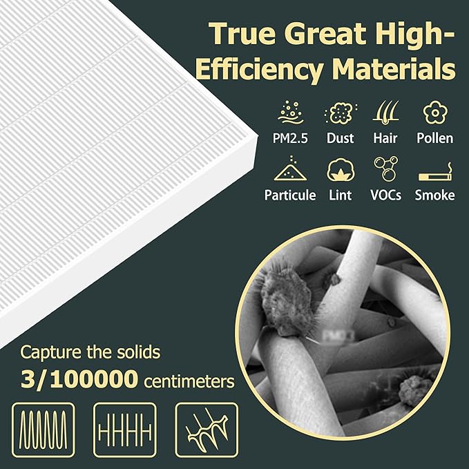 Improvedhand AP-1512HH Replacement Filter for Coway Airmega Purifier AP-1512HH-FP AP-1518R AP-1519P, 2 Pcs High-Efficiency Materials Main Filter & 6 Pcs Activated Carbon Filter, Replace Part#3304899