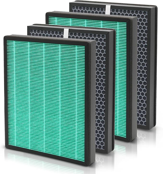 400 400S Replacement Filter Compatible with Coway Airmega Max 2 400/400S Air Pu-rifier Filter Replacement (Compare to Part# AP-2015F/AP-2015E) w/Premium H13 HEPA & Activate Carbon, 4-Pack