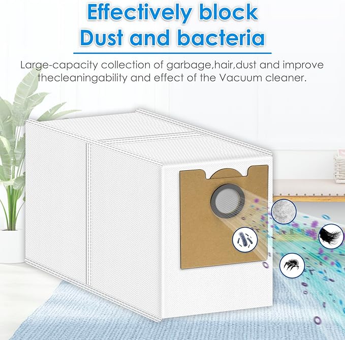 (9 Pack) M2L Plus Replacement Dust Bags Compatible with Lefant M2 Plus/ M2L Plus/ M2S Plus/ M350 Robot Vacuum Cleaner, Vacuum Bags, Canister Bag, Vacuum Replacement Dust Bags, Disposable Bags