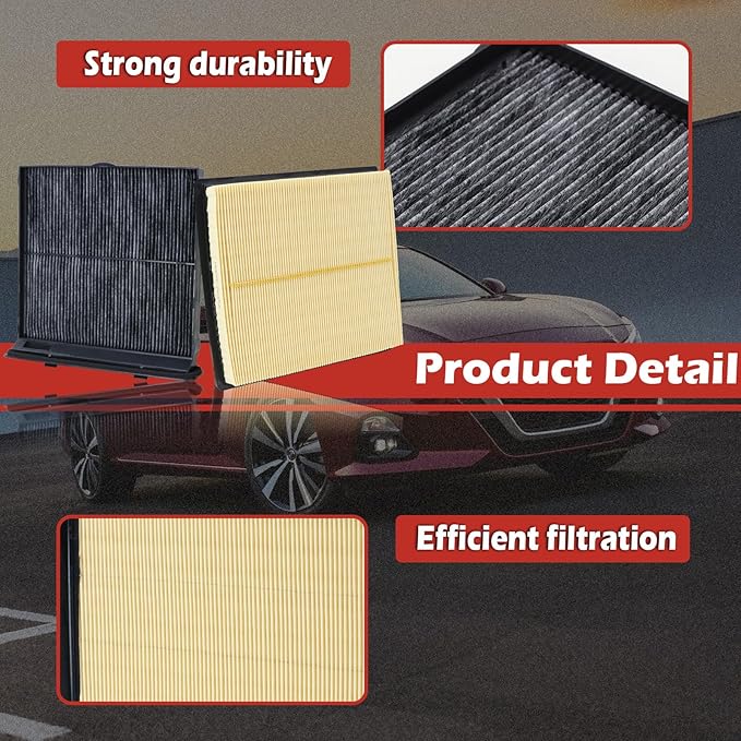 16546-AA16A Engine Air Filter and CF12775 Cabin Air Filter kit Compatible with 2019-2025 Subaru Forester 2.5L H4 2022-2025 WRX 2.4L H4 Replaces 16546AA16A 72880-FL000