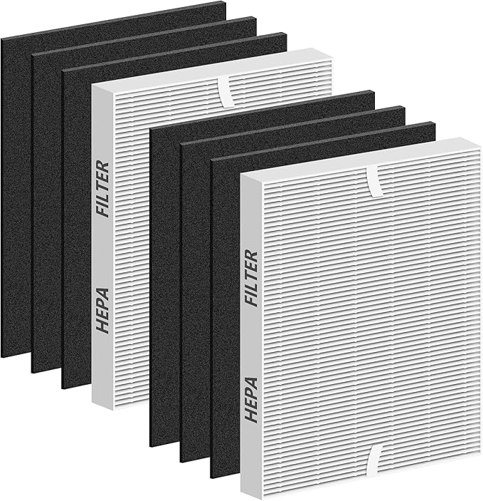 Improvedhand AP-1512HH Replacement Filter for Coway Airmega Purifier AP-1512HH-FP AP-1518R AP-1519P, 2 Pcs High-Efficiency Materials Main Filter & 6 Pcs Activated Carbon Filter, Replace Part#3304899