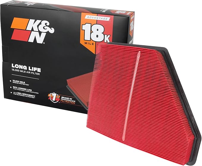 K&N Engine Air Filter: Long Life 18,000 Mile Replacement Air Filter: Compatible with 2010-2017 Chevy/GMC (Equinox, Terrain), KNA-2439
