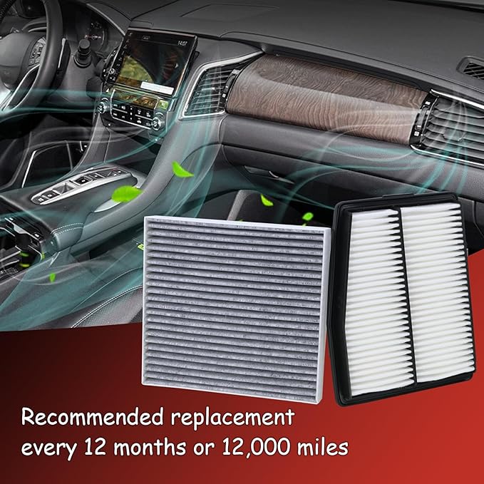 28113-L5100 Engine Air Filter and 97133-L0000 Cabin Air Filter kit Compatible with 2021-2025 Santa Fe 1.6L Hybrid 2020-2025 Sonata 2.0L Hybrid 2022-2025 Tucson Hybrid Replaces CA12817 CF12820