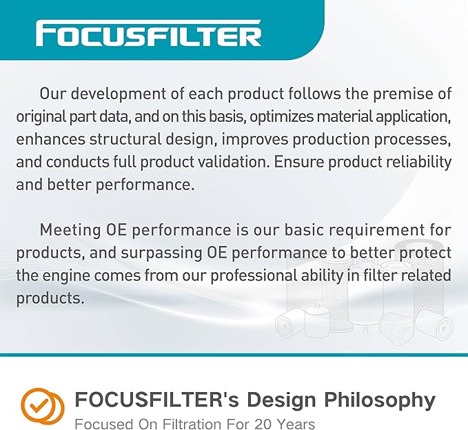 FOCUSFILTER 26350-2M000 OEM Grade Oil Filter, Compatible with Hyundai Accent, Sonata, Venue 1.6L 2020–2021 Models, Replaces 263502M000, S11830