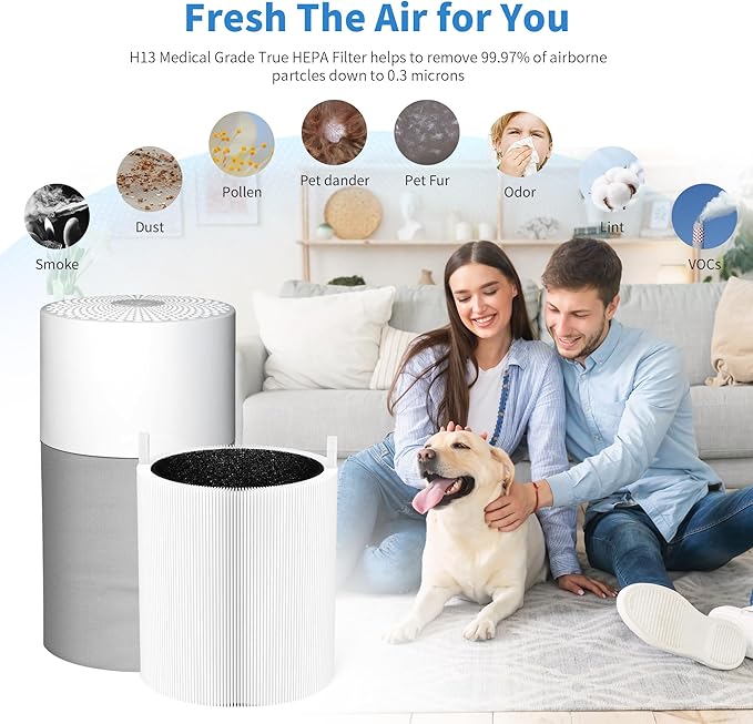 2 Packs 511 Replacement Filters Compatible with Blueair Blue Pure 511 Air Cleaner Purifier, 2 Stages Filter of Premium Filter and Activated Carbon with 2pcs Washable Cloth Cover Pre-Filters