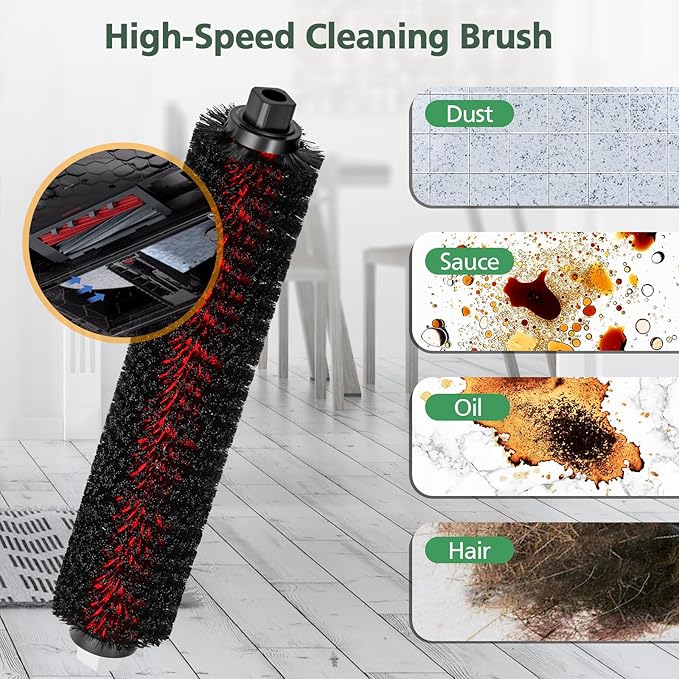 isinlive 2 PCS High-Speed Cleaning Brush for Mop Pads Compatible with Roborock S8 Pro Ultra and S7 MaxV Ultra Robot Vacuum Cleaner, Detachable and Washable Self-Cleaning Rolling Brush