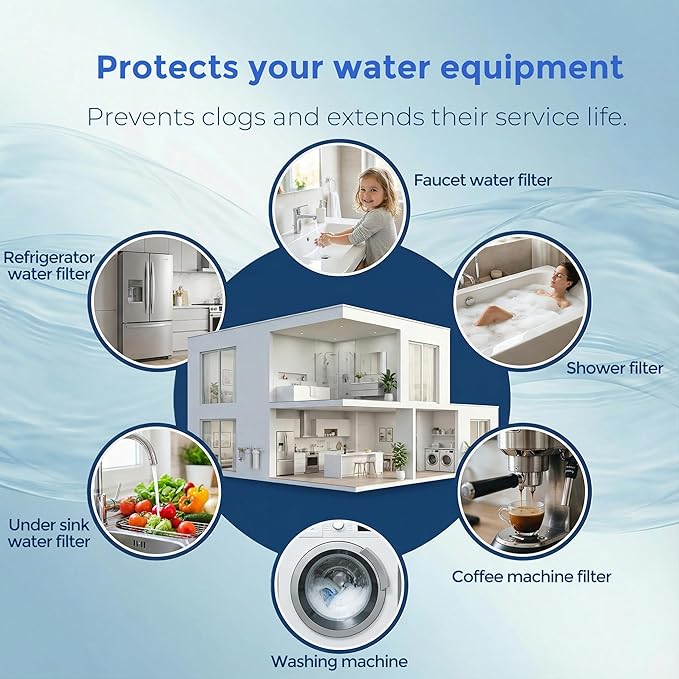 5 Micron 10" x 4.5" Whole House PP Sediment Water Filter Replacement Cartridge for Culligan WH-HD200-C,HD-950A, Aqua-Pure AP801B,AP801T,AP801-C,APWC801,APWC801-C, 4PACK
