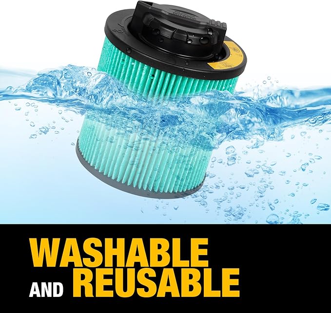 DEWALT HEPA Vacuum Filter Replacement DXVC6914, Fit for 6-16 Gallon Wet Dry Vacuum Cleaner, Compatible with DXV06P, DXV09P, DXV09PA, DXV10P, DXV10PL, DXV10S, DXV10SA, DXV10SB, DXV12P, DXV14P, DXV16P