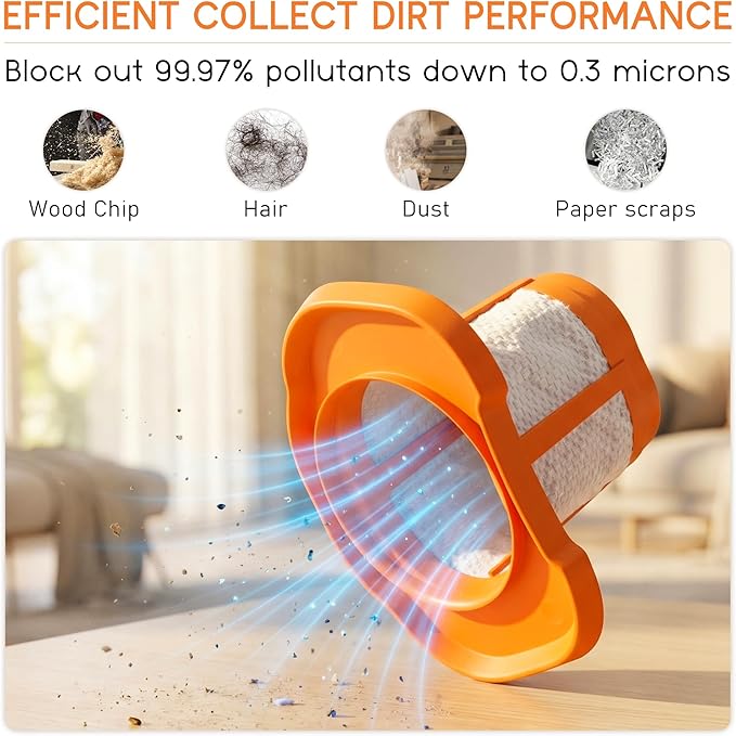 6 Pack HHVKF10 Replacement Filter Compatible with Black and Decker Dust buster Handheld Vacuum Fit for HHVK Models HHVK515J00FF HHVK515JP07 HHVK320J10 HHVK320JZ01 HHVK415B01 HHVK320J61 Vypart