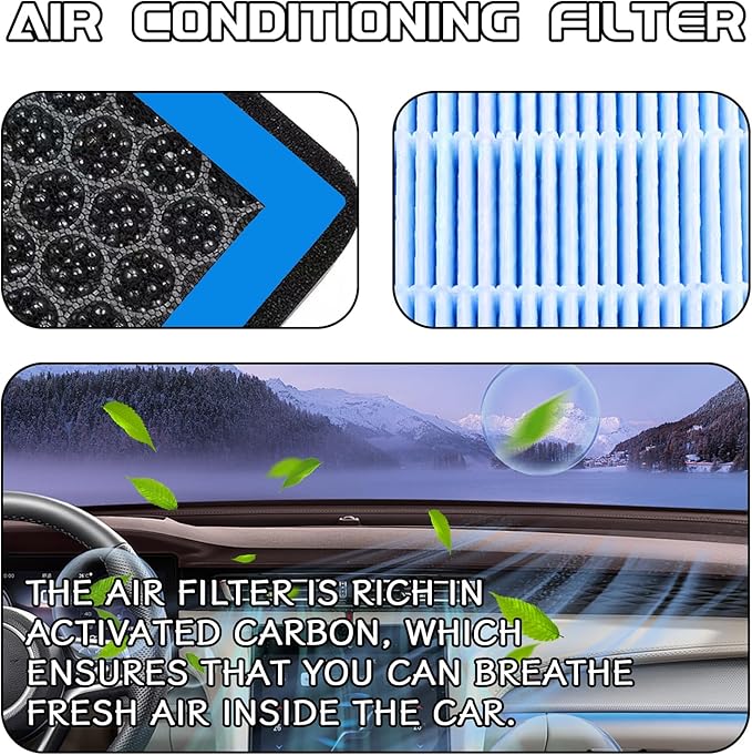 Cabin Air Filter, CF10285 Activated Carbon Air Filter to Adsorb PM2.5 Replacement, HEPA Air Conditioner Cabin Filter for Toyota 4Runner Highlander RAV4 Camry Corolla Sequoia Sienna Avalon