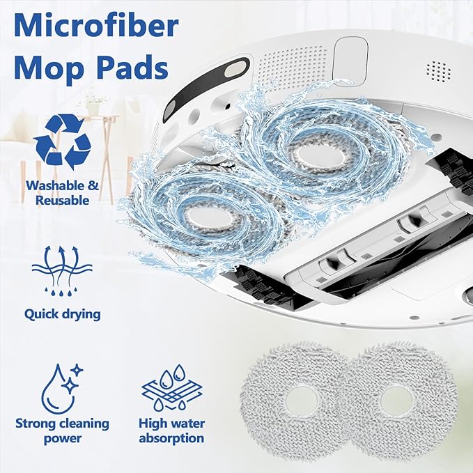 21 Pack T30S Replacement Parts for ECOVACS DEEBOT T30S /T30S AI /T30S AI Care /T30S Pro /T30S AI Robot Vacuum Accessories Kit with 1 Main Brush, 4 HEPA Filters, 4 Mop Pads, 6 Dust Bags, 6 Side Brushes