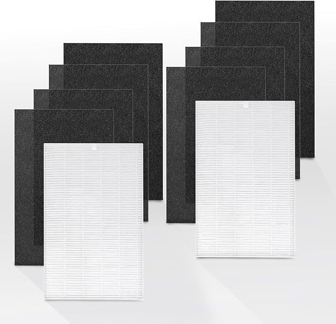 1216L H13 True HEPA Replacement Filter, Compatible with Coway AP-1216L, 2 Stages with H13 True HEPA and Activated Carbon Filter Set (2 Pack)
