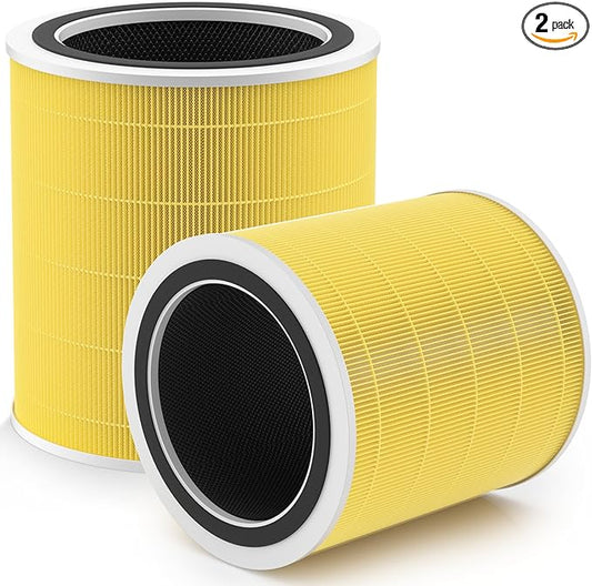 Core 400S Pet Care Replacement Filter for LEVOIT Core 400S and Core 400S-P Smart WiFi Air Purifier, 3-in-1 High-Efficiency Activated Carbon Filter, Core 400S-RF-PA (LRF-C401-YUS), Yellow, 2 Pack