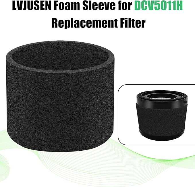 3 Pack Foam Sleeve Vacuum Filters, Fits DCV5011H Filter, Compatible With DCV501HB DW 20V Coreless Hand Vacuum-3 Pack