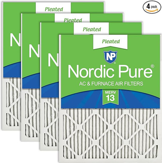 Nordic Pure 15x20x1 (Actual Size: 14 1/2 x 19 1/2 x 3/4) Pleated MERV 13 Air Filters 4 Pack