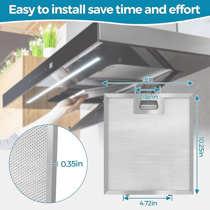 Range Hood Filter Replacement 10.25x9x0.35Inch (260x230x8.9mm) 5-Layer S97018029 Mesh Hood Vent, Range Hood Grease Filter, fits Broan B5 Series 2pack by oneket (stainless steel)