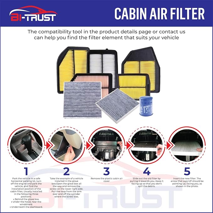 CF12002 Cabin Air Filter,Replacement for Kia Soul 2014-2019 Soul Ev 2015-2019 ELECTRIC,XDC00011